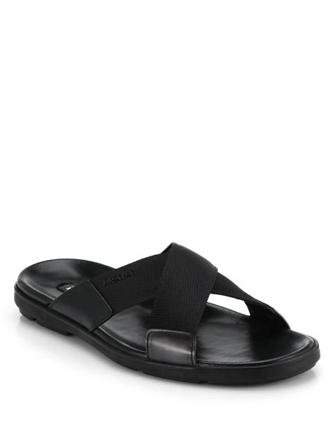 prada mens sandals nylon|prada men's slip on shoes.